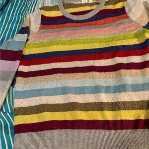 GAP Multicolor Striped Crew Neck Sweater